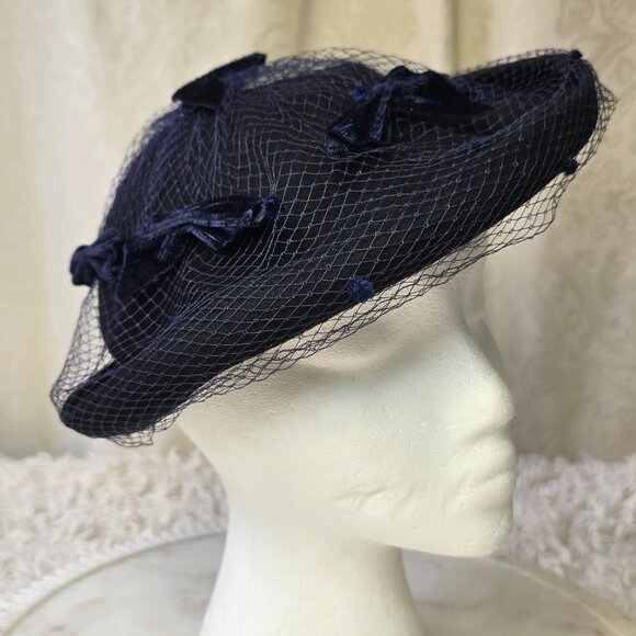 Vintage Wool Fascinator Hat From The 1940's - Picture 3 of 12